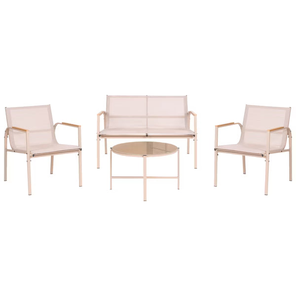 Loungesæt Ledro 4 Personer Beige Stål