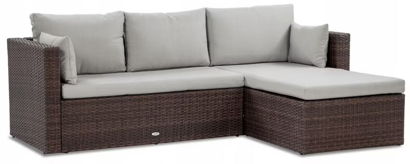 Loungesæt Lizbona 211x138 cm Brun Grå