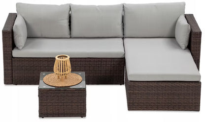 Loungesæt Lizbona 211x138 cm Brun Grå
