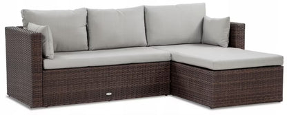 Loungesæt Lizbona 211x138 cm Brun Grå