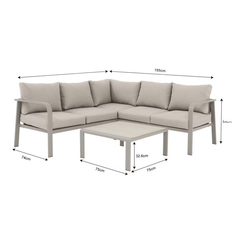 Loungesæt Mallia 5-Personer Beige Aluminium