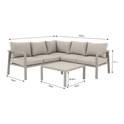 Loungesæt Mallia 5-Personer Beige Aluminium