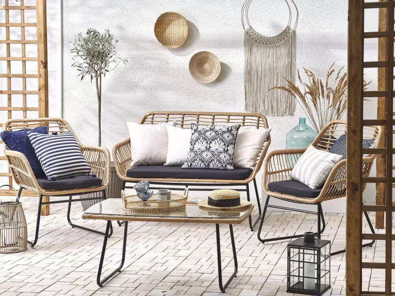 Loungesæt Minori 4 Personer Polyratan Beige