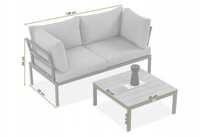 Loungesæt Modulopbygget JAVA Grå med Bord