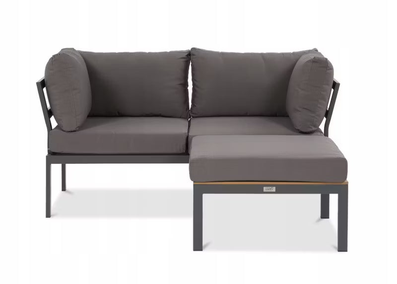 Loungesæt Modulopbygget Sofa og Bord Mørkegrå