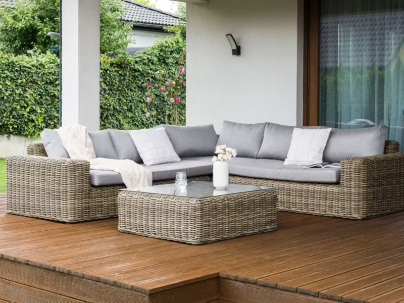 Loungesæt Palermo Polyrattan Lysebrun