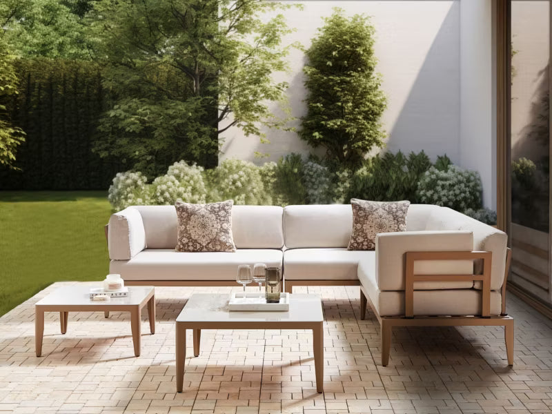 Loungesæt Rima III 6-Personers Lys Beige Aluminium