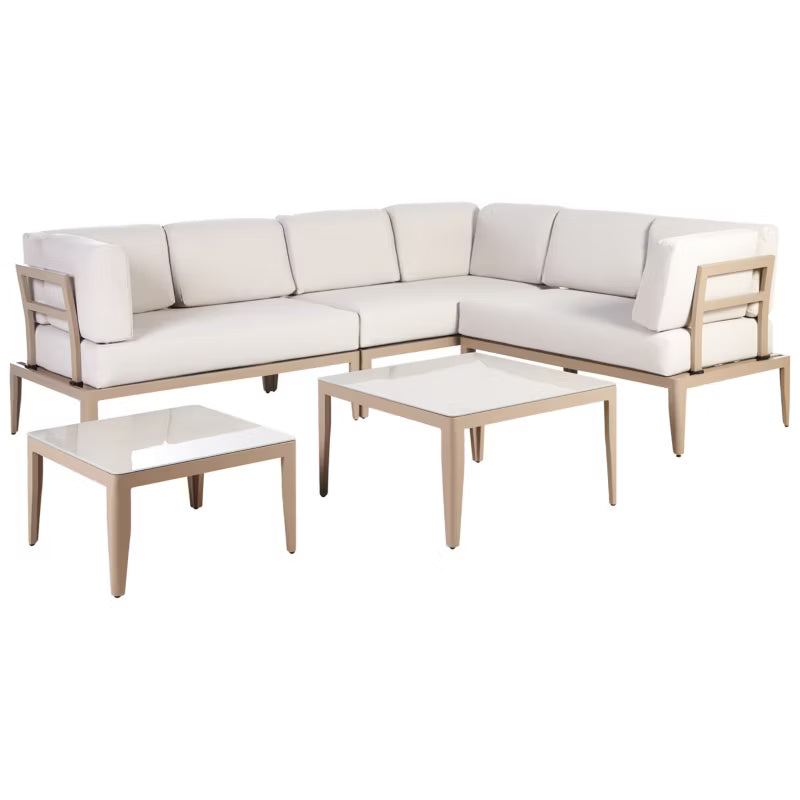 Loungesæt Rima III 6-Personers Lys Beige Aluminium