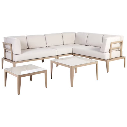 Loungesæt Rima III 6-Personers Lys Beige Aluminium