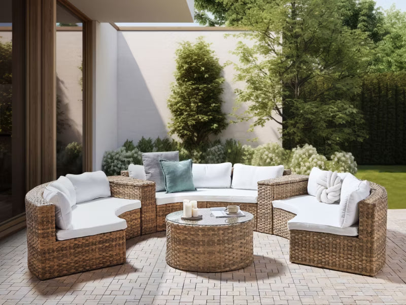 Loungesæt Severo 9 Personer Brun Poly简rattan