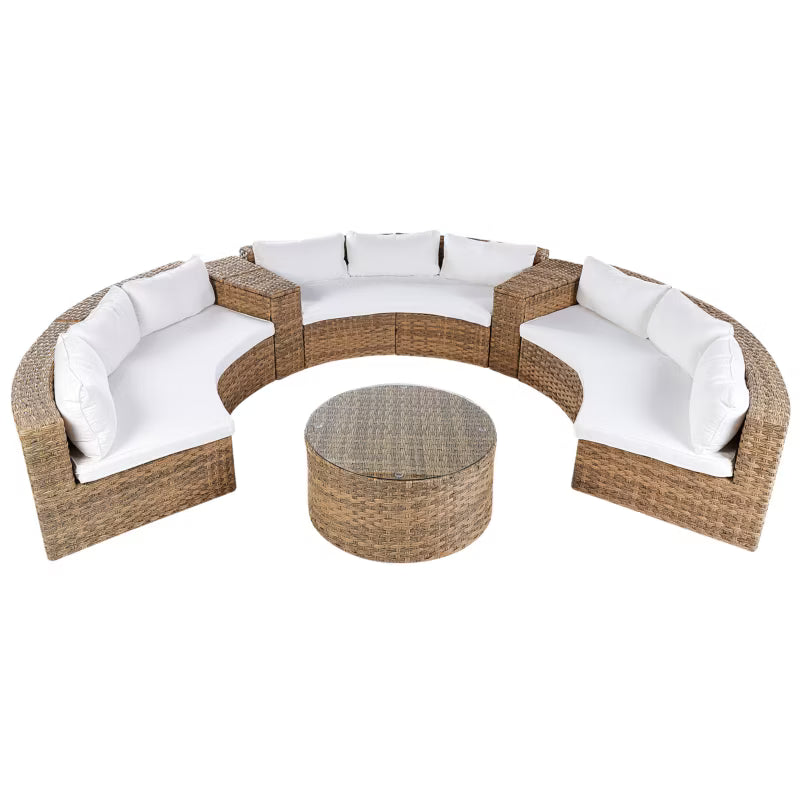 Loungesæt Severo 9 Personer Brun Poly简rattan