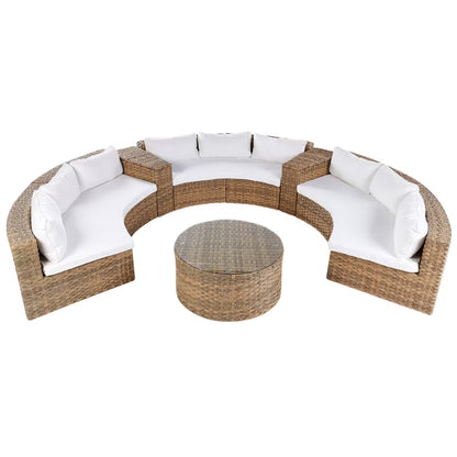 Loungesæt Severo 9 Personer Brun Poly简rattan