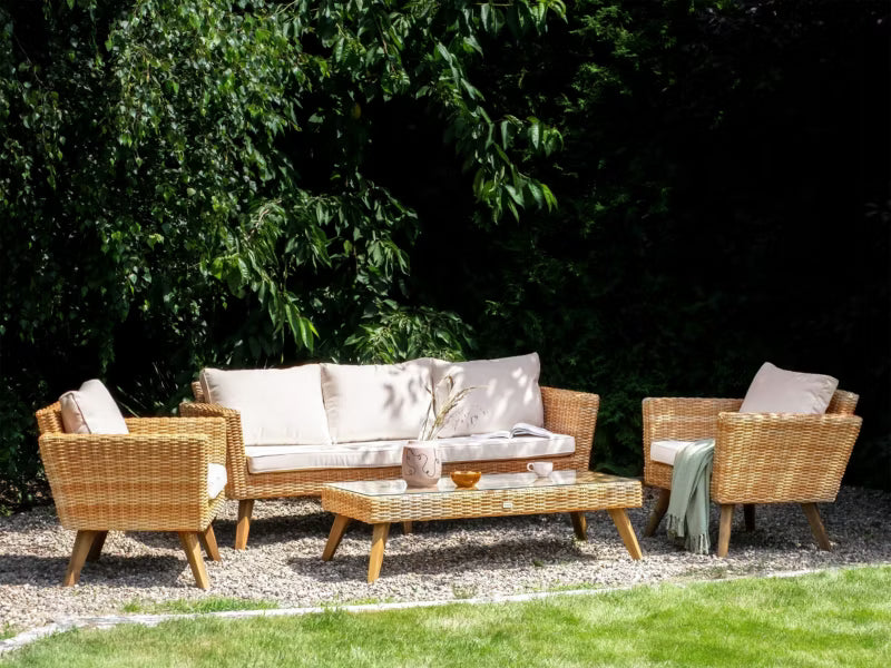 Loungesæt Vittoria XL 5 Personer Off-White Technorattan