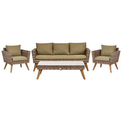 Loungesæt Vittoria XL 5 Personer Olivengrøn Poly疏rattan