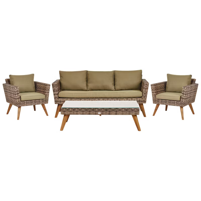 Loungesæt Vittoria XL 5 Personer Olivengrøn Poly疏rattan