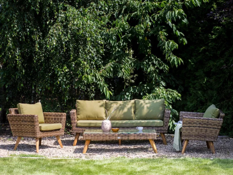 Loungesæt Vittoria XL 5 Personer Olivengrøn Poly疏rattan