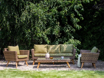 Loungesæt Vittoria XL 5 Personer Olivengrøn Poly疏rattan