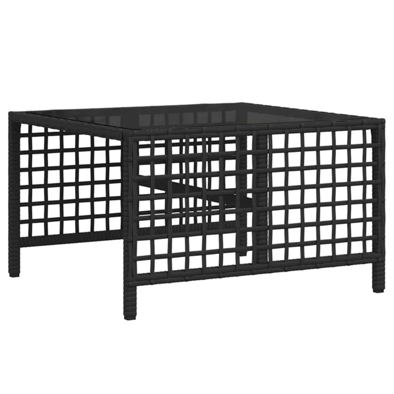 Loungesæt Havemøbler 6 Personer Sort Polyrattan