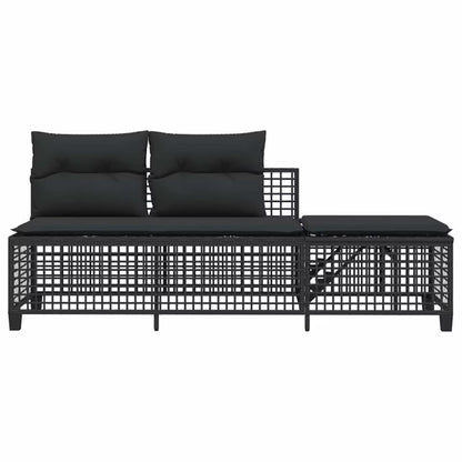 Loungesæt Havemøbler 6 Personer Sort Polyrattan