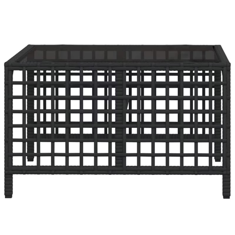 Loungesæt Havemøbler 6 Personer Sort Polyrattan