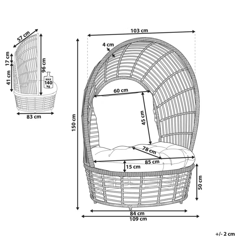 Havemøbel Loungestol Lido Poly植 Rattan Beige