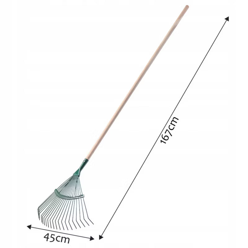 Løvrive 45 cm med Skaft Stål