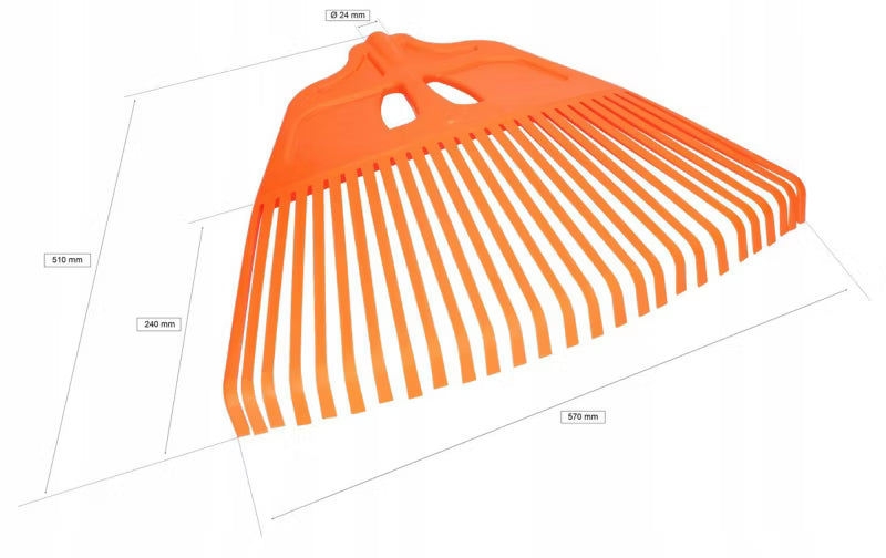 Løvrive 57 cm Plastik Orange med Klik