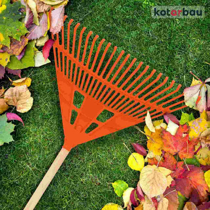 Løvrive 61 cm Orange med Skaft