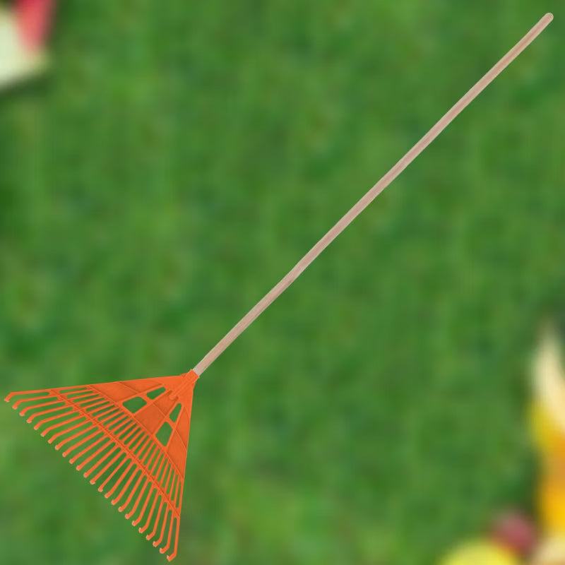 Løvrive 61 cm Orange med Skaft