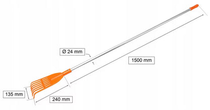 Løvrive 7 Tænder 13,5 cm Orange med Skaft