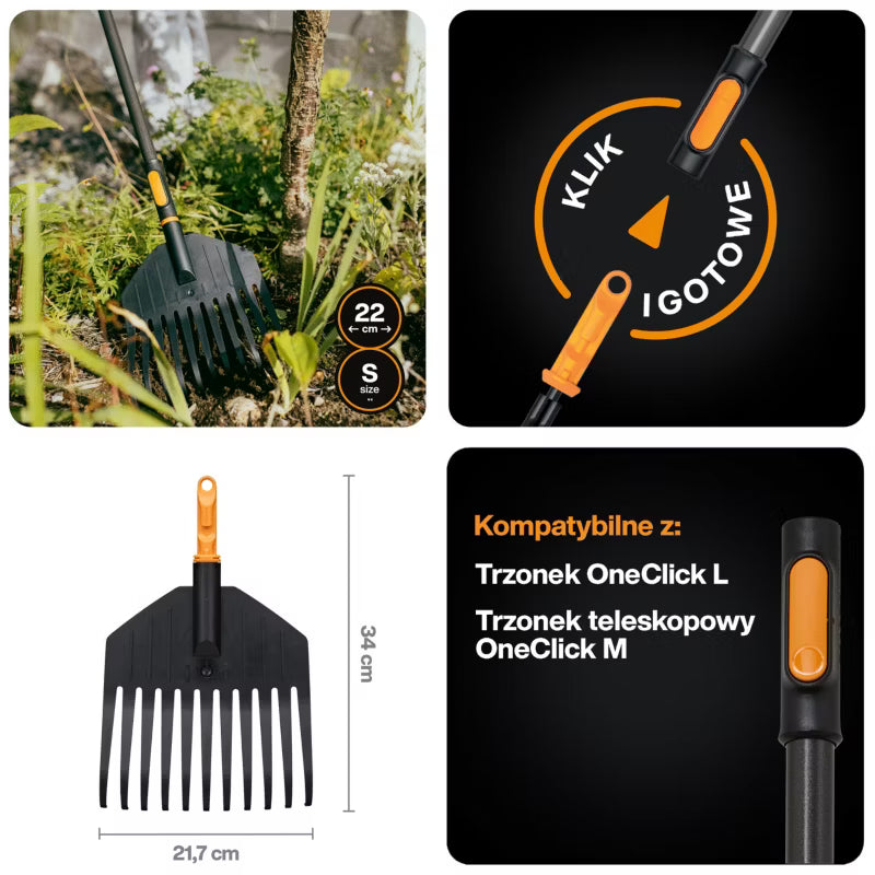 Løvrive Smal OneClick 21,7 cm Sort