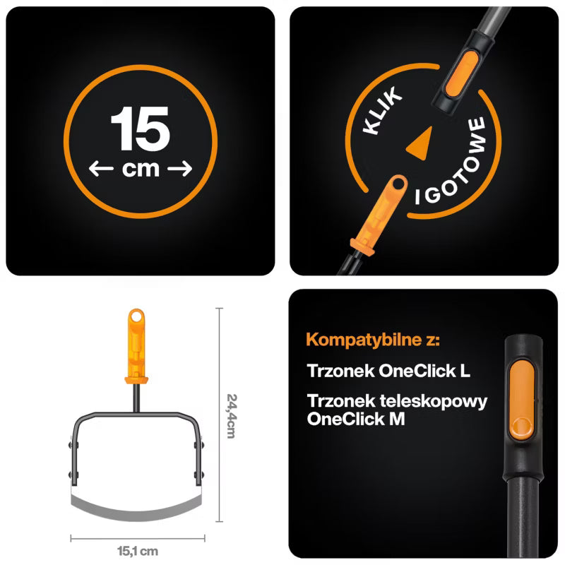 Lugestik OneClick 15,6x6,1 cm Stål