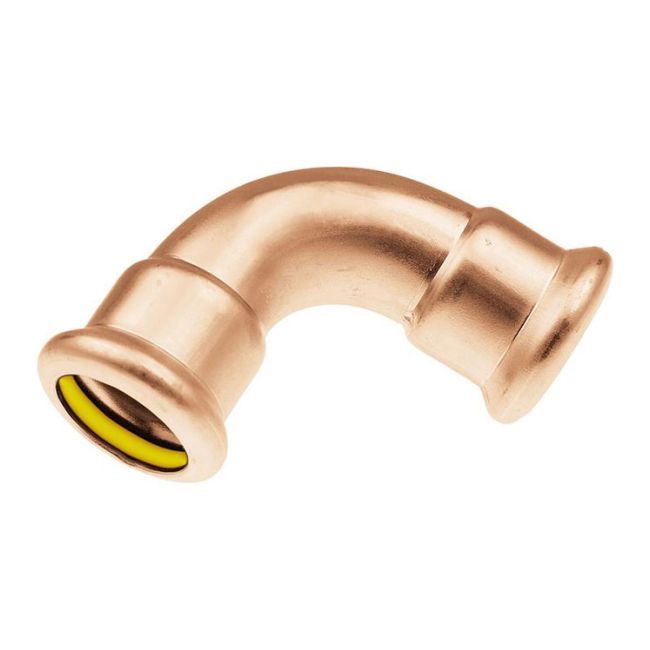 KAN-therm kobberbøjning med dobbelt muffe 90° Press Gas 15 mm