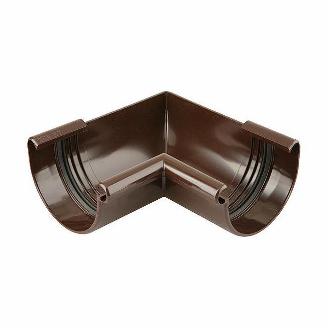 Indvendig tagrende bøjning Marley diameter 7,5 cm brun