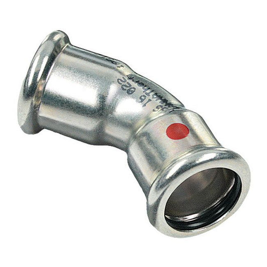Sanha dobbeltskållet stålbøjning 45° 22 mm