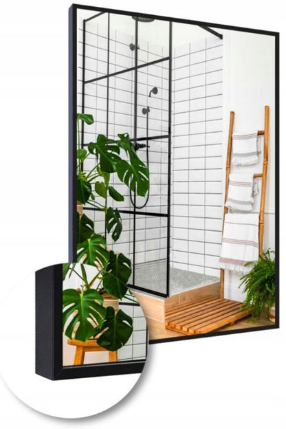 Lustro 50x70 cm Sort Aluminiumsramme Mat Loft 1 stk.