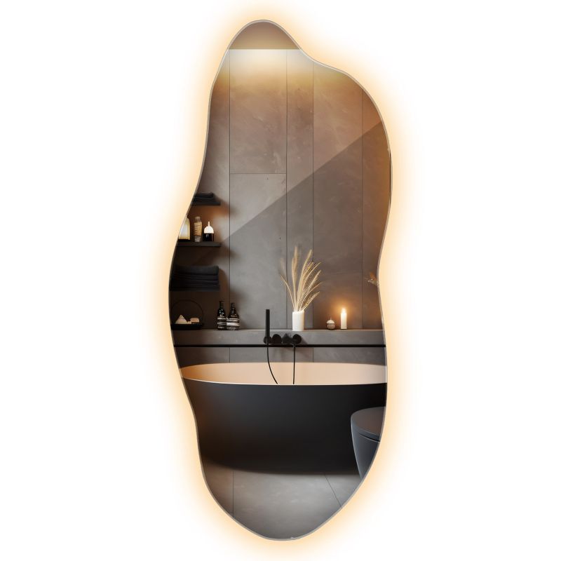 Asymmetrisk LED-spejl 45x100 cm Varmt Lys 1 stk.