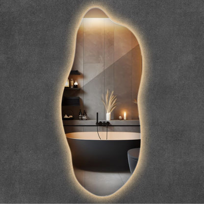 Asymmetrisk LED-spejl 45x100 cm Varmt Lys 1 stk.