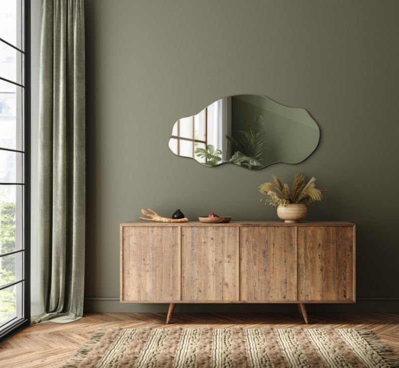 Asymmetrisk Tulup-spejl 40 x 80 cm til makeup, 1 stk.