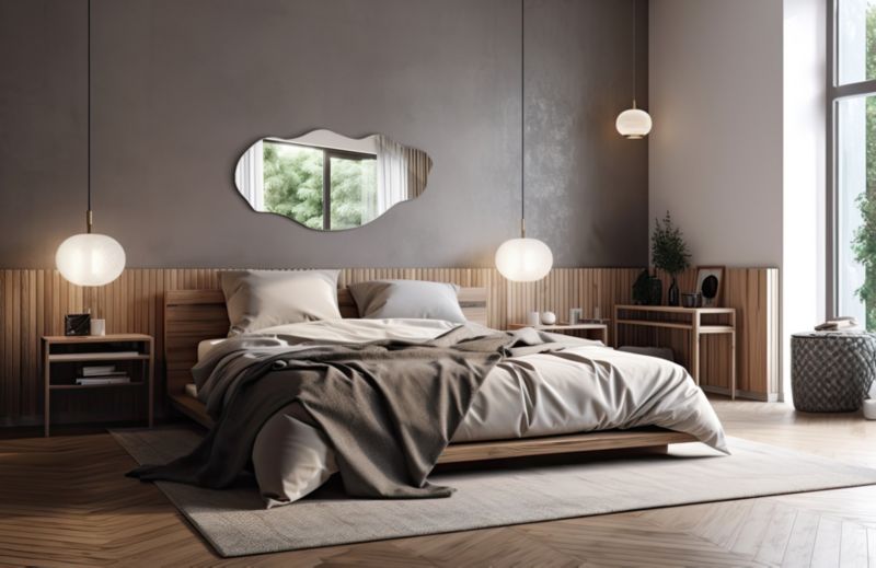 Asymmetrisk Tulup-spejl 40 x 80 cm til makeup, 1 stk.