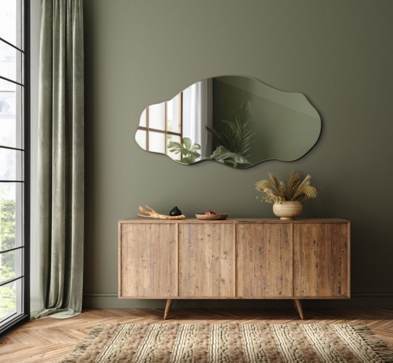 Tulup asymmetrisk spejl 50 x 100 cm moderne 1 stk.