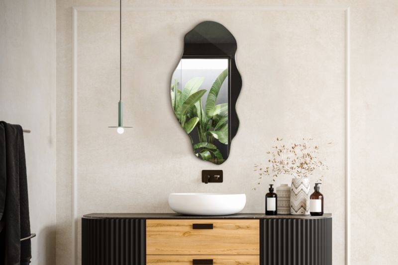 Tulup asymmetrisk spejl 50 x 100 cm moderne 1 stk.