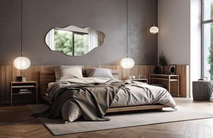 Tulup asymmetrisk spejl 50 x 100 cm moderne 1 stk.