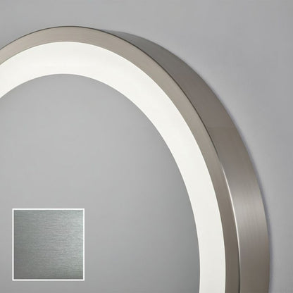 Rundt LED Badeværelsesspejl 80 cm Børstet Sølv Antidug Touch