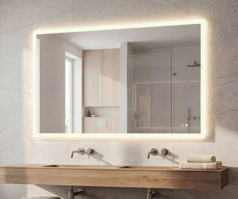 LED Badeværelsesspejl Rektangulært 120x70 cm Antidug Berøringsfølsomt