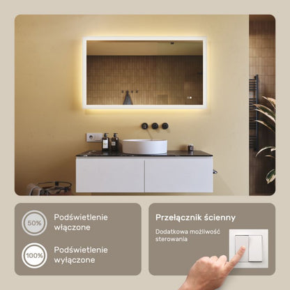 LED Badeværelsesspejl Rektangulært 120x70 cm Antidug Berøringsfølsomt