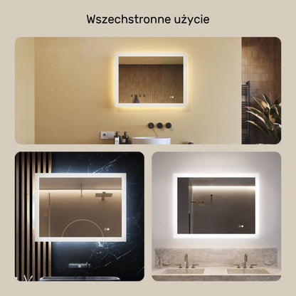 LED Badeværelsesspejl Rektangulært 80x60 cm Antidug Berøringsfølsomt