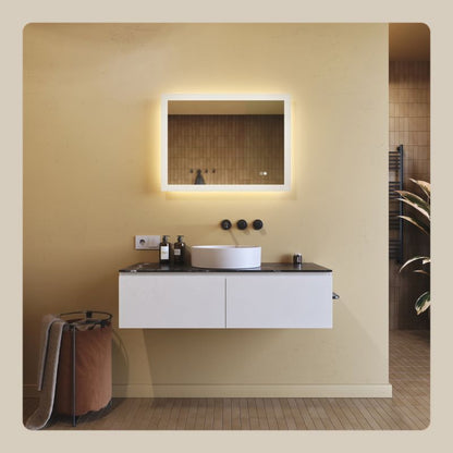 LED Badeværelsesspejl Rektangulært 80x60 cm Antidug Berøringsfølsomt