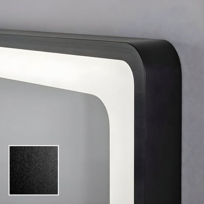 LED Badeværelsesspejl Rektangulært 120x70 cm Sort Mat Antidug Berøringsfølsomt