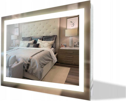 LED Spejl Firkantet 110x110 cm med 3 Lysfarver